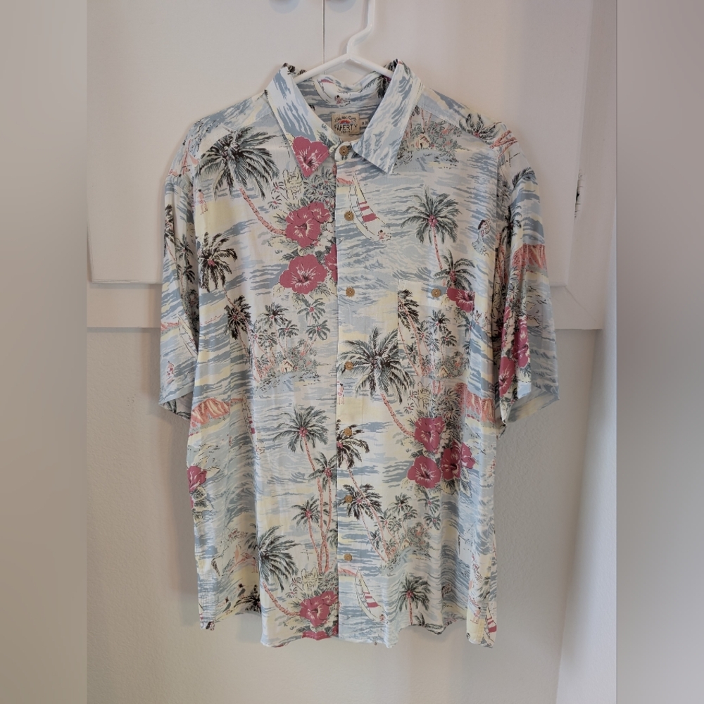 Faherty Pink and Blue Casual Button Down Shirt